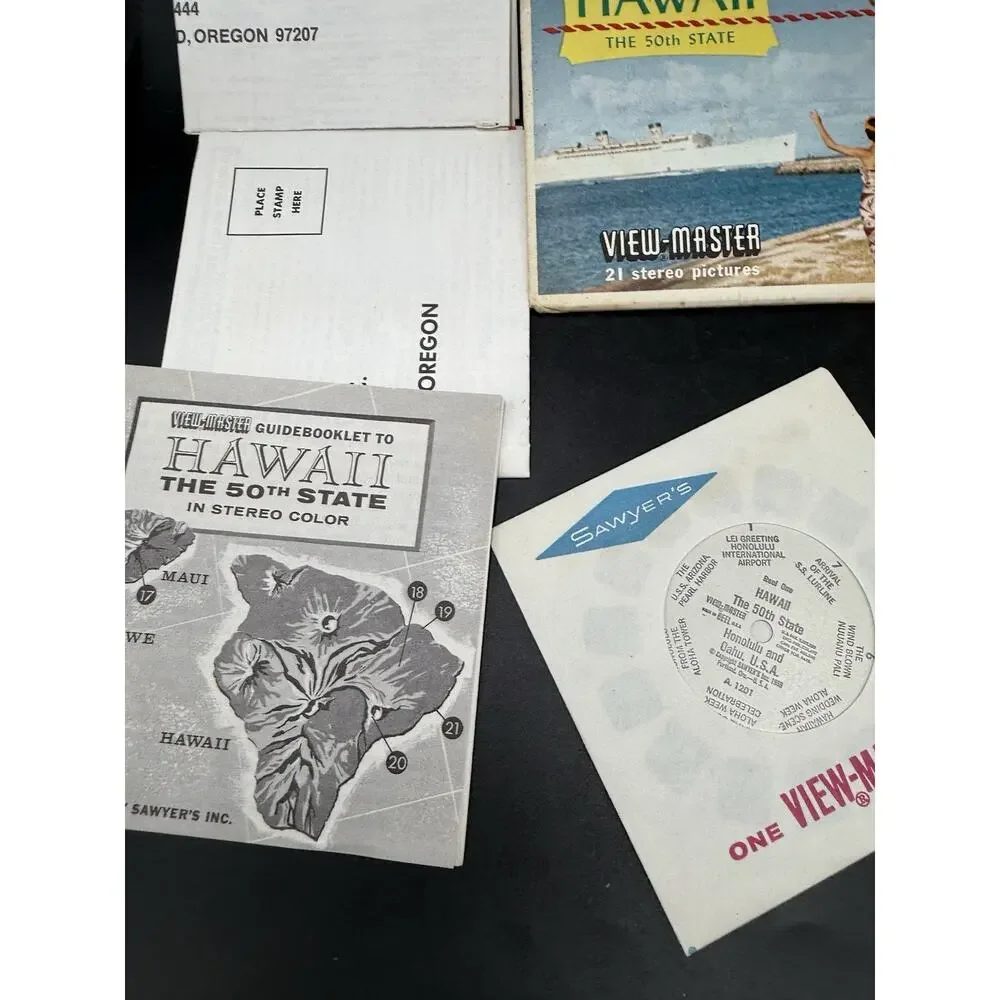 Vintage 1959 Hawaii 50th State Viewmaster Set of 3 Reels In Envelope A120
